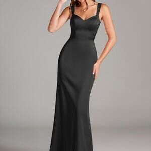 Azazie Black Gown Stock Photo